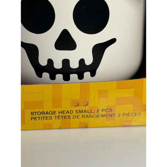 LEGO Halloween Storage Head Set Small 2-Piece Pumpkin & Skeleton NIB Collectible - Picture 4 of 6
